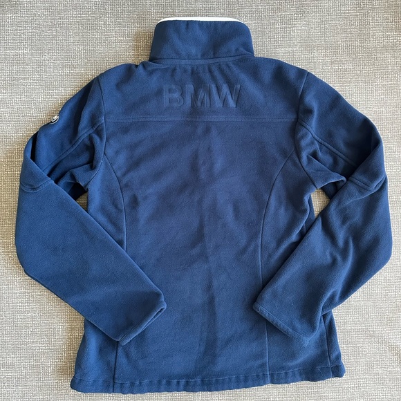 BMW Logo Women’s Full Zip Jacket – Blue Fleece Sweatshirt sz Medium fitted - Picture 6 of 12